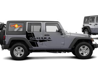 Side Swipe Jeep SAHARA Graphics Autocollants de véhicule, graphiques, autocollants en vinyle