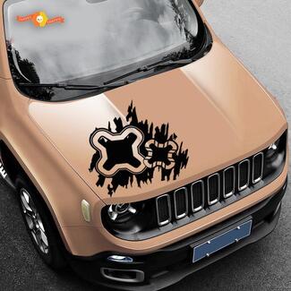Jeep Renegade Logo Distressed Splash vinyle autocollant capot côté véhicule graphique arrière 1