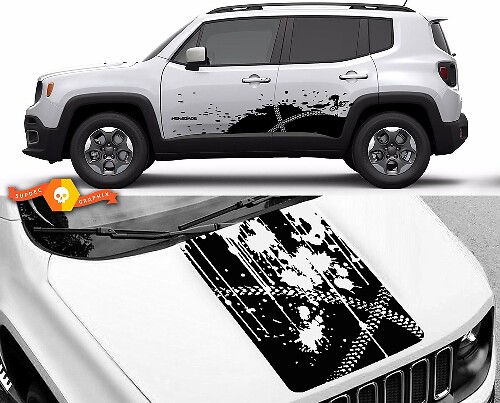 Kit de décalcomanies vinyle pour garde-boue latéral et capot de VTT pour Jeep Renegade