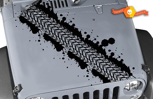 Autocollant en vinyle capot traces de pneus boueux usés pour Jeep Wrangler
