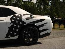 Autocollant latéral en détresse du drapeau américain des États-Unis, adapté à Ford Mustang Dodge Charger Chevy Camaro
 3