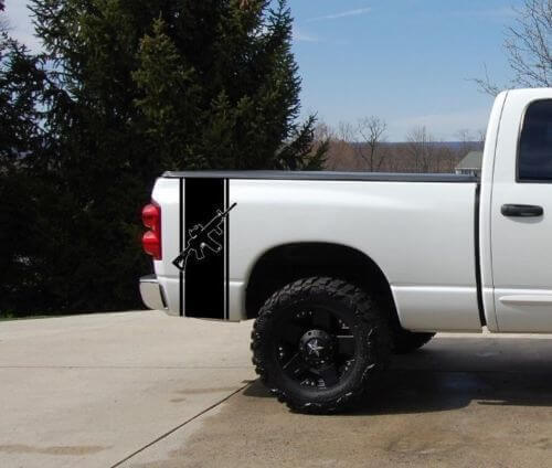 Autocollant en vinyle à bandes AR15 pour l'habillage latéral Dodge Ram 1500
