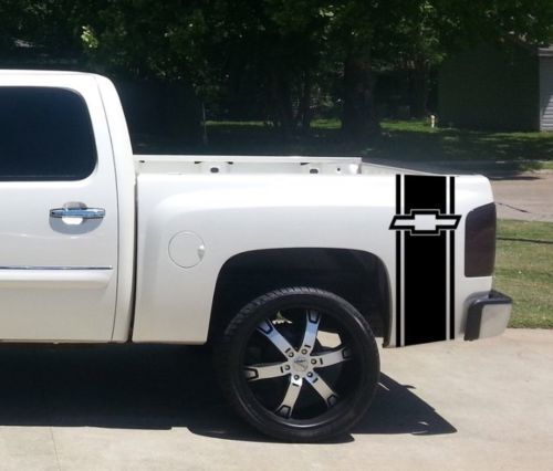 Autocollant en vinyle bande latérale arrière avec logo Chevy pour camions Chevrolet