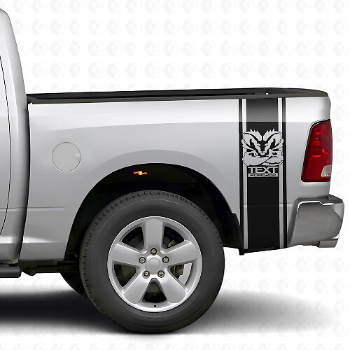 Kit de décalcomanies vinyle personnalisées à rayures latérales arrière style Hemi pour Dodge Ram