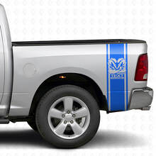 Kit de décalcomanies vinyle personnalisées à rayures latérales arrière style Hemi pour Dodge Ram_2