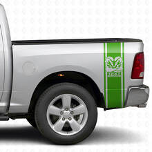 Kit de décalcomanies vinyle personnalisées à rayures latérales arrière style Hemi pour Dodge Ram_3