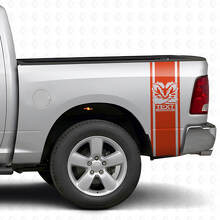 Kit de décalcomanies vinyle personnalisées à rayures latérales arrière style Hemi pour Dodge Ram_4