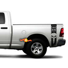 Autocollant en vinyle à rayures latérales style crâne Punisher Hemi pour Dodge Ram 1500-3500_4