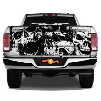 Têtes de mort Grunge tatouage Grunge Splash Zombies Walking Dead morts-vivants graphique Wrap hayon vinyle autocollant camion Pick-up SUV