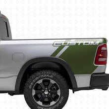 Kit de décalcomanies vinyle personnalisées pour côtés de lit de camion Dodge Ram_3