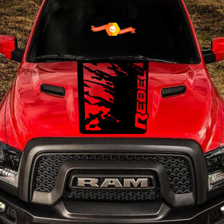 2015-2017 Dodge Ram Rebel Splash capot camion vinyle autocollant graphique Grunge éclaboussures