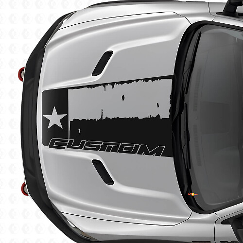 Autocollant en vinyle du capot drapeau du Texas usé pour Dodge Ram 2015–2017_1