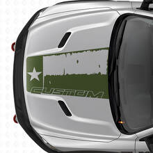 Autocollant en vinyle du capot drapeau du Texas usé pour Dodge Ram 2015–2017_3