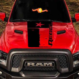 2015-17 Dodge Ram Rebel en détresse Texas drapeau capot camion vinyle autocollant graphique #2