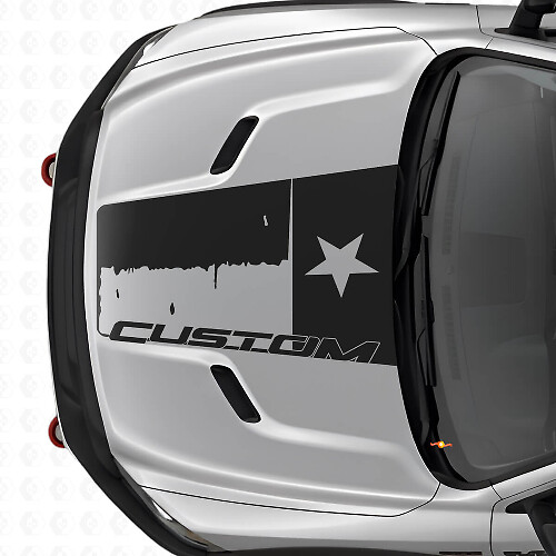 Autocollant vinyle personnalisé drapeau du Texas vieilli pour capot Dodge Ram 2015-2017