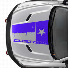 Autocollant vinyle personnalisé drapeau du Texas vieilli pour capot Dodge Ram 2015-2017_2