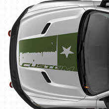 Autocollant vinyle personnalisé drapeau du Texas vieilli pour capot Dodge Ram 2015-2017_3