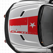 Autocollant vinyle personnalisé drapeau du Texas vieilli pour capot Dodge Ram 2015-2017_4