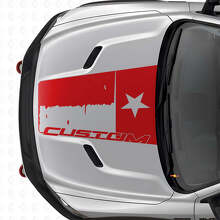 Autocollant vinyle personnalisé drapeau du Texas vieilli pour capot Dodge Ram 2015-2017_4