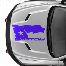 Autocollant Vinyle Capot Drapeau du Texas Vieilli avec Lettrage pour Dodge Ram 2015-17_2
