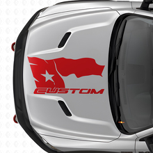 Autocollant Vinyle Capot Drapeau du Texas Vieilli avec Lettrage pour Dodge Ram 2015-17_4