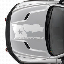 Autocollant Vinyle Capot Drapeau du Texas Vieilli avec Lettrage pour Dodge Ram 2015-17_5