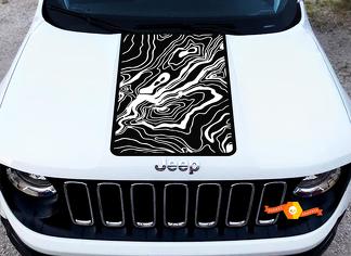 Jeep Renegade capot carte topographique graphique vinyle autocollant autocollant côté