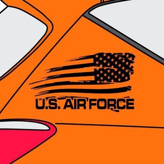 U.S. Air Force Distressed American Flag Graphic Vinyl Sticker Sticker Side Nissan