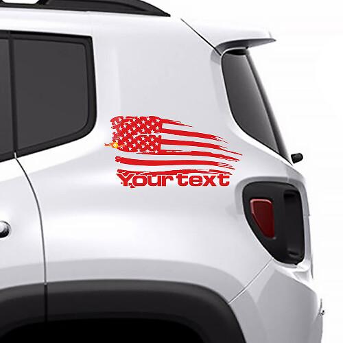 Autocollant vinyle arrière latéral Drapeau américain usé pour Jeep Renegade