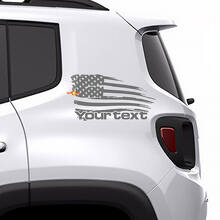 Autocollant vinyle arrière latéral Drapeau américain usé pour Jeep Renegade_2