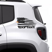 Autocollant vinyle arrière latéral Drapeau américain usé pour Jeep Renegade_3