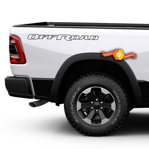 Autocollant en vinyle Lettrage Contour Hors Route pour table de chevet Dodge Ram 1500