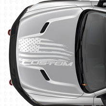Autocollant Vinyle Drapeau Américain Usé et Lettrage pour Capot Dodge Ram_5