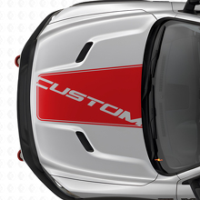 Autocollant vinyle noir mat pour capot central de camion Dodge Ram_4