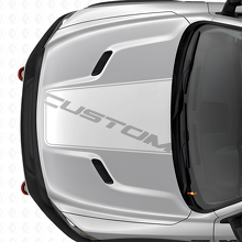 Autocollant vinyle noir mat pour capot central de camion Dodge Ram_5