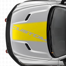 Autocollant vinyle noir mat pour capot central de camion Dodge Ram_6