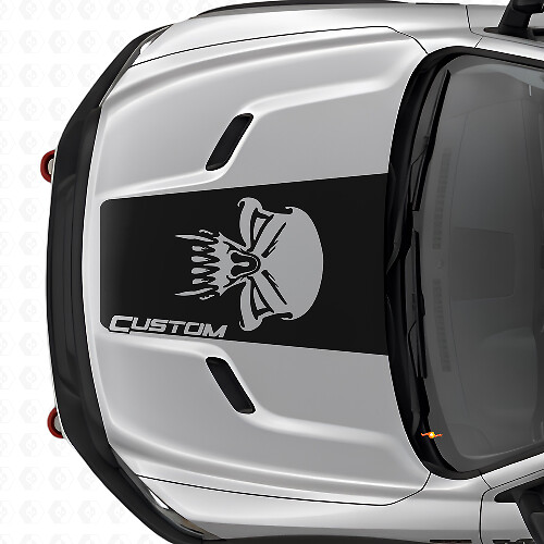 Autocollant en vinyle Logo Capot Custom Tête de mort pour Dodge Ram