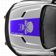 Autocollant en vinyle Logo Capot Custom Tête de mort pour Dodge Ram_2