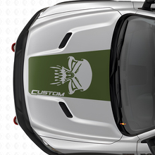 Autocollant en vinyle Logo Capot Custom Tête de mort pour Dodge Ram_3