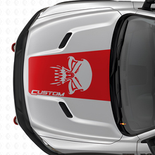 Autocollant en vinyle Logo Capot Custom Tête de mort pour Dodge Ram_4