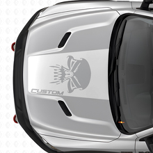 Autocollant en vinyle Logo Capot Custom Tête de mort pour Dodge Ram_5