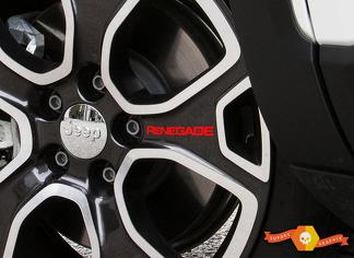 4pcs + 2FREE RENEGADE Vinyl Wheels Rims Decal Sticker Graphic JEEP RENEGADE Rouge
