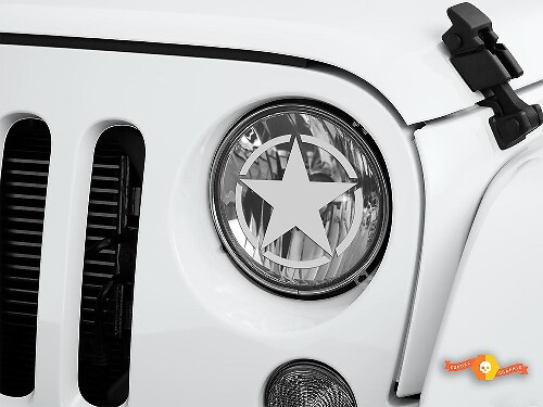 Ensemble de décalcomanies en vinyle gravé sur verre pour phare Military Star pour Jeep Wrangler