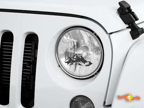 Set d'autocollants vinyle phares Mountains pour Jeep Wrangler