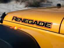 2 pièces RENEGADE 2 couleurs capot côté autocollant décalcomanie garde-boue graphique JEEP WRANGLER RENEGADE
 2
