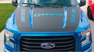 2017 Nouveau Ford F-150 Hood Blackout W/Ecoboost Vinyl Graphics Decal Stripes 15-17