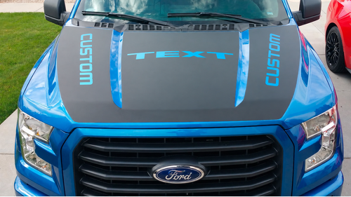 TEXTE PERSONNALISÉ Autocollant Vinyle Capot Triple Volet Noir pour Ford F-150 2015-2017