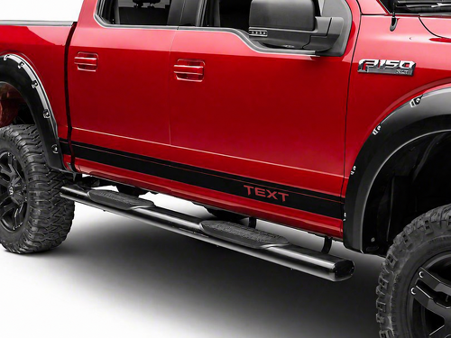 AUTOCOLLANT VINYLE BANDES NOIRS À FILETS POUR BAS DE CAISSE Ford F-150