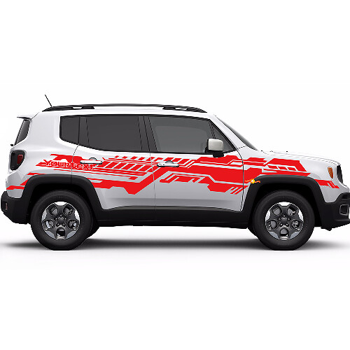 Autocollant Vinyle Décalcomanie Bandes Latérales Style Graphique Grunge Technique pour Jeep Renegade