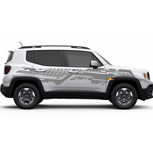Autocollant Vinyle Décalcomanie Bandes Latérales Style Graphique Grunge Technique pour Jeep Renegade 2